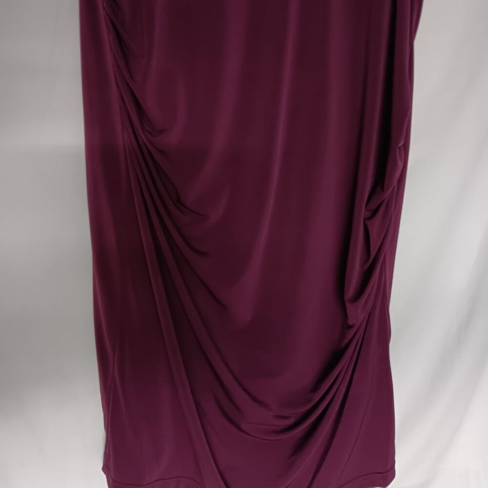 Shapesational Women's Burgandy Dress Size XL Midi Short Sleeve Body Forming - Picture 5 of 6